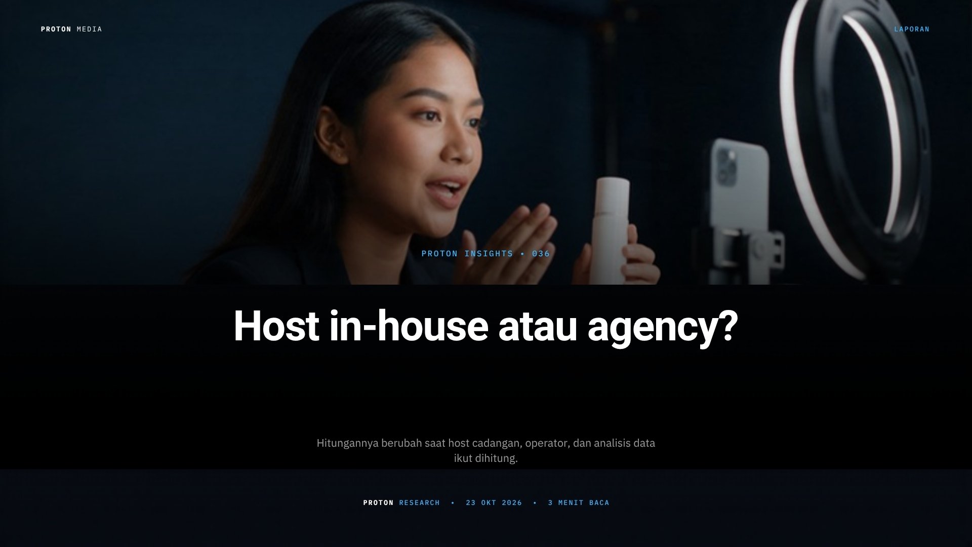 Host Live TikTok: Rekrut In-House atau Pakai Agency?
